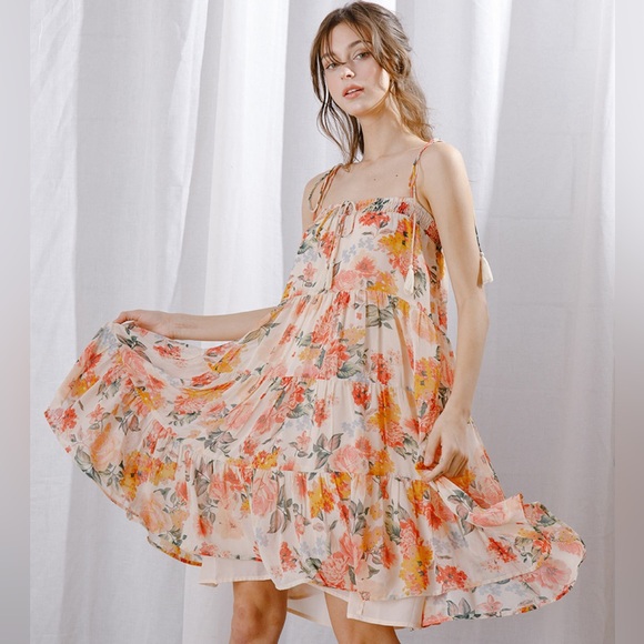 LAST CHANCE Storia Floral Smocked Mini Babydoll Dress - Picture 5 of 7